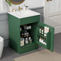 20 Bathroom Vanity With Sink, Vanity Cabinet With Door Shelf And Adjustable Shelf, Green