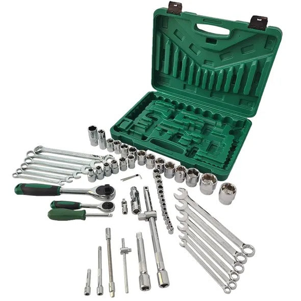 61-Piece Mechanics Tool Set, Socket Tool Set - Including Ratchet Set Metric Drive Socket Wrenches Set