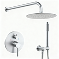 Shower System Shower Faucet Combo Set Wall Mounted With 10" Rainfall Shower Head And Handheld Shower Faucet, Brushed Nickel