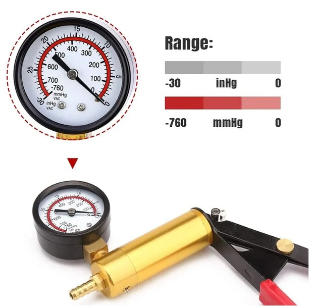 Hand Held Vacuum Pressure   Tester Set Brake Fluid Bleeder Bleeding Kit
