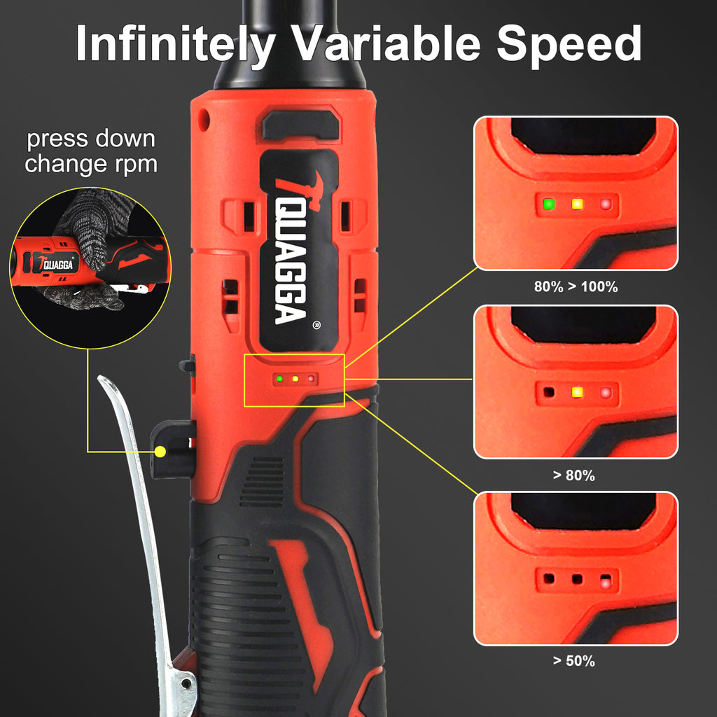 Cordless Electric Ratchet Wrench Set, 12V, 45ftlbs,Variable Speed Power Ratchet Wrench,with Batteries2,Automotive Repair Tools, Electric Tools Cordless,Hardware,Impact,Heavy Duty