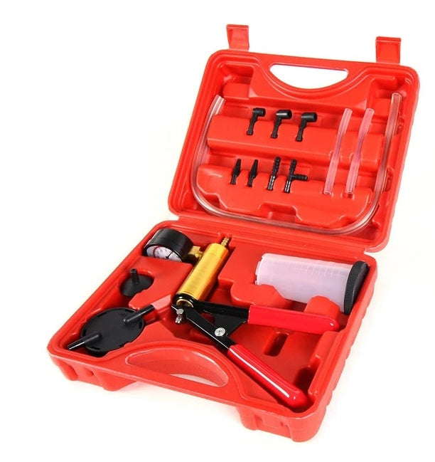 Hand Held Vacuum Pressure   Tester Set Brake Fluid Bleeder Bleeding Kit