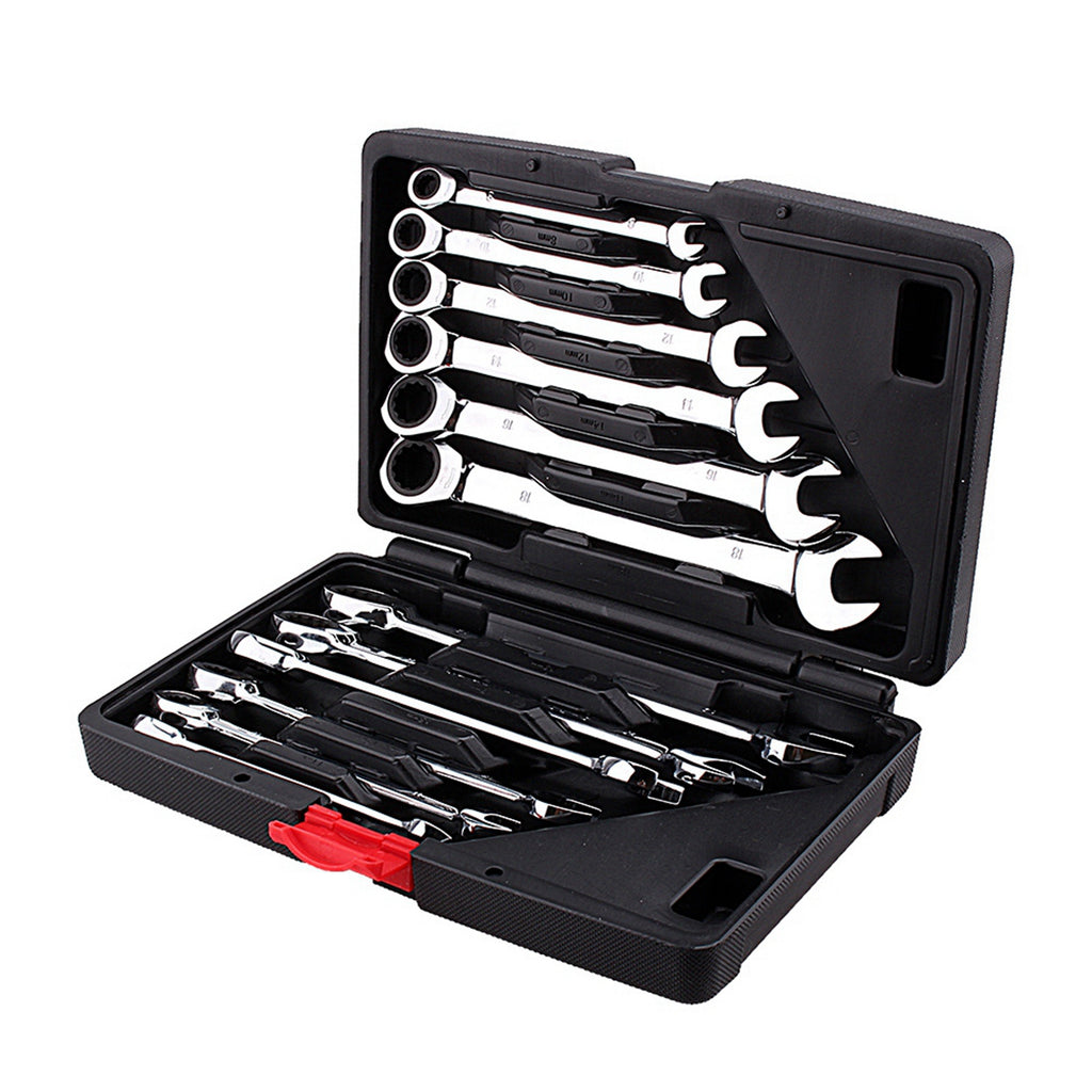 12pcs Fixed Spanners Ratchet Wrench Kit, High-Torque Hand Tool Set