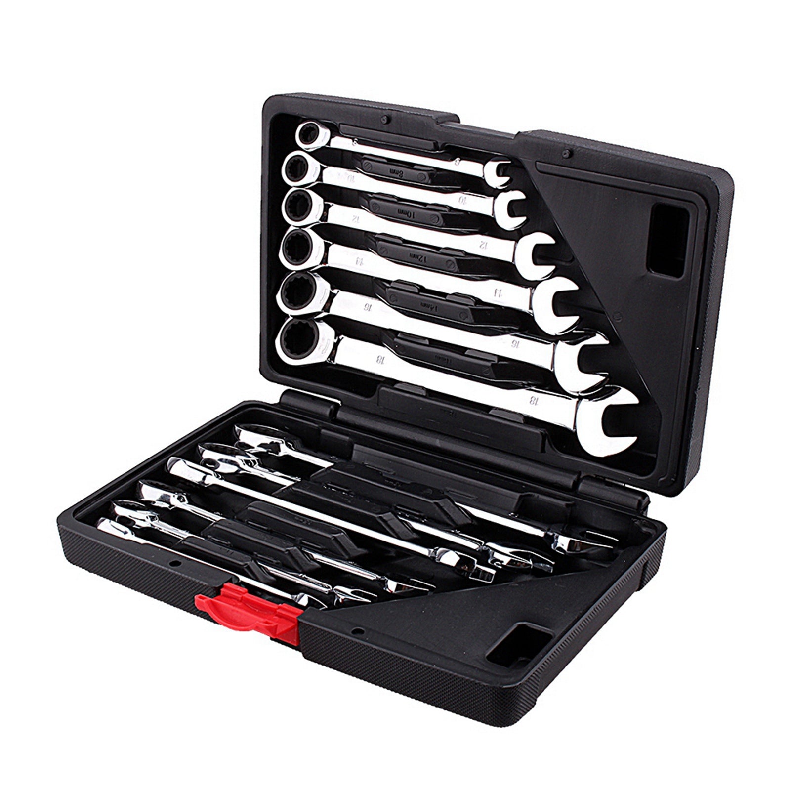 12pcs Fixed Spanners Ratchet Wrench Kit, High-Torque Hand Tool Set