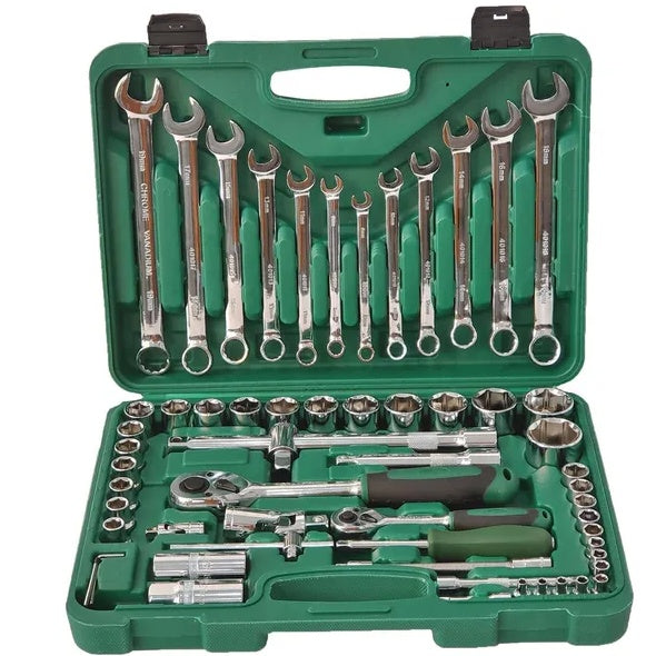61-Piece Mechanics Tool Set, Socket Tool Set - Including Ratchet Set Metric Drive Socket Wrenches Set
