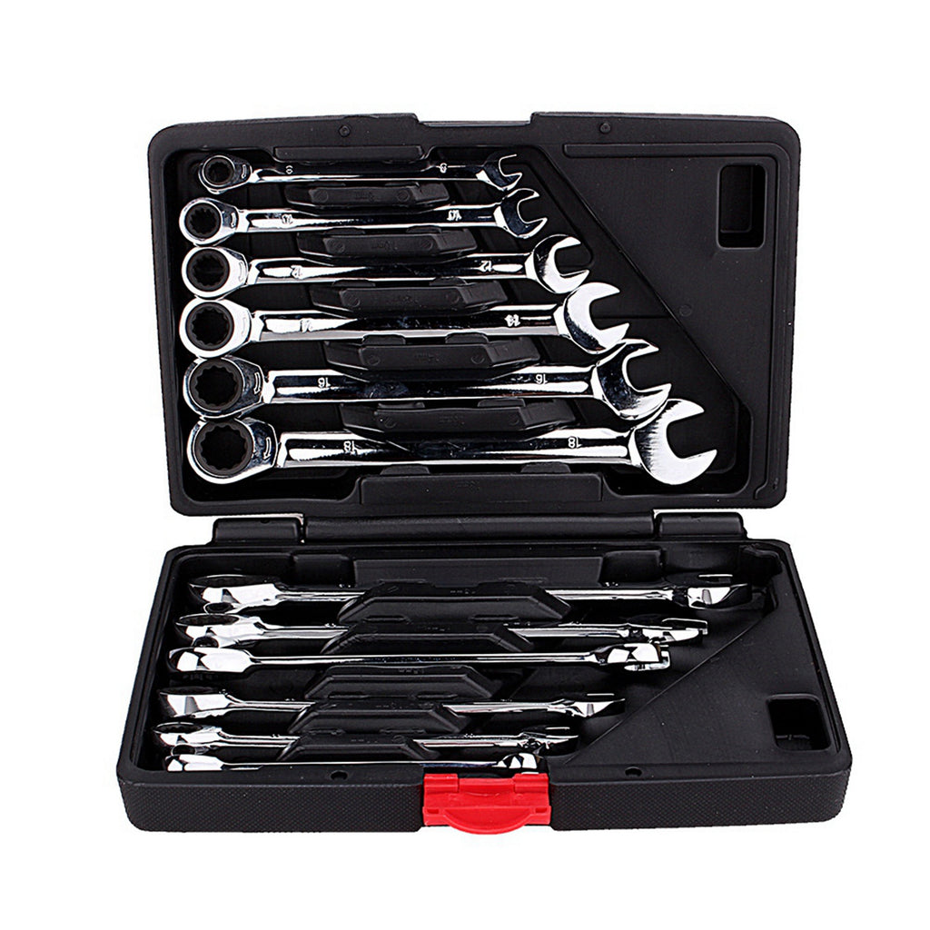 12pcs Fixed Spanners Ratchet Wrench Kit, High-Torque Hand Tool Set