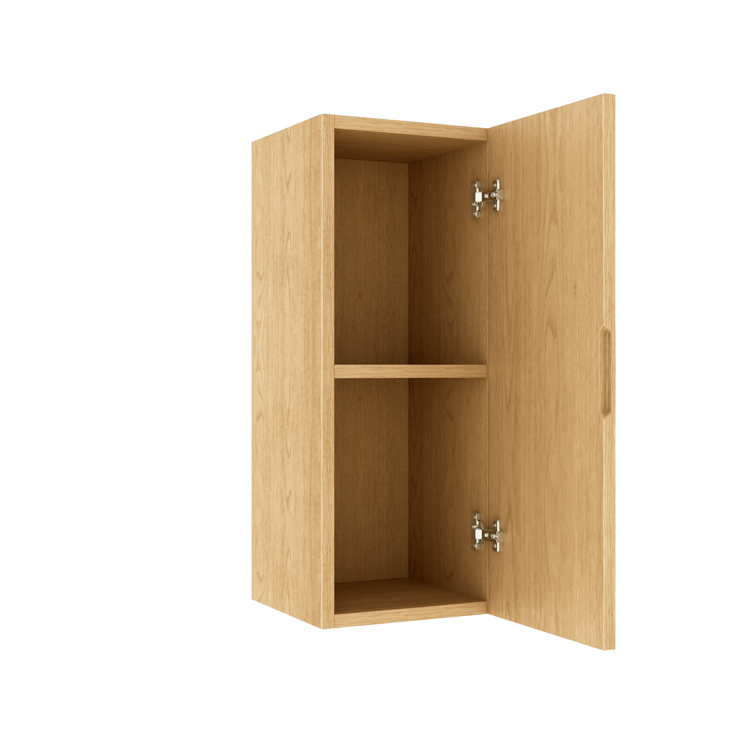 BOI 12 Wall-Mounted Floating Striped Bathroom Vanity Side Cabinet With A Door And A Shelf, Suitable For BRON Bathroom Vanity, Corolla Oak Woodgrain Color