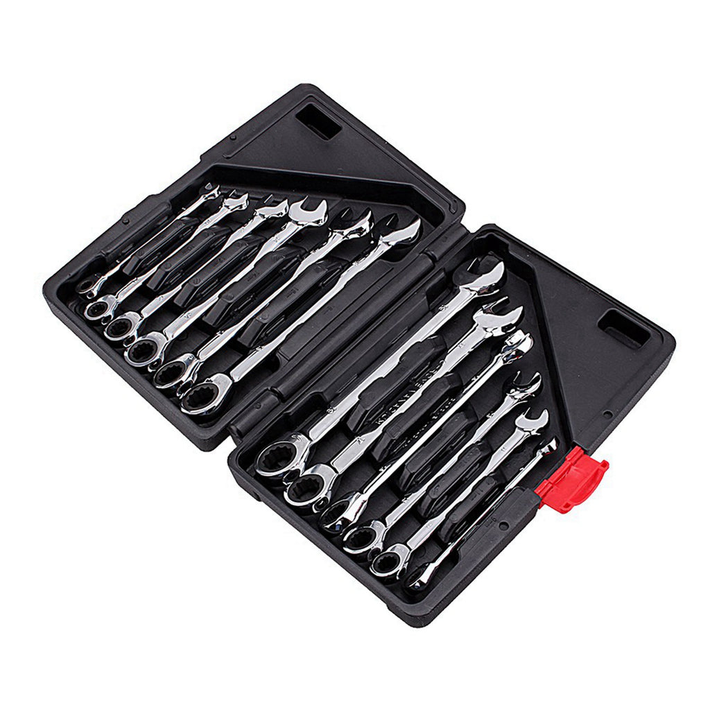 12pcs Fixed Spanners Ratchet Wrench Kit, High-Torque Hand Tool Set