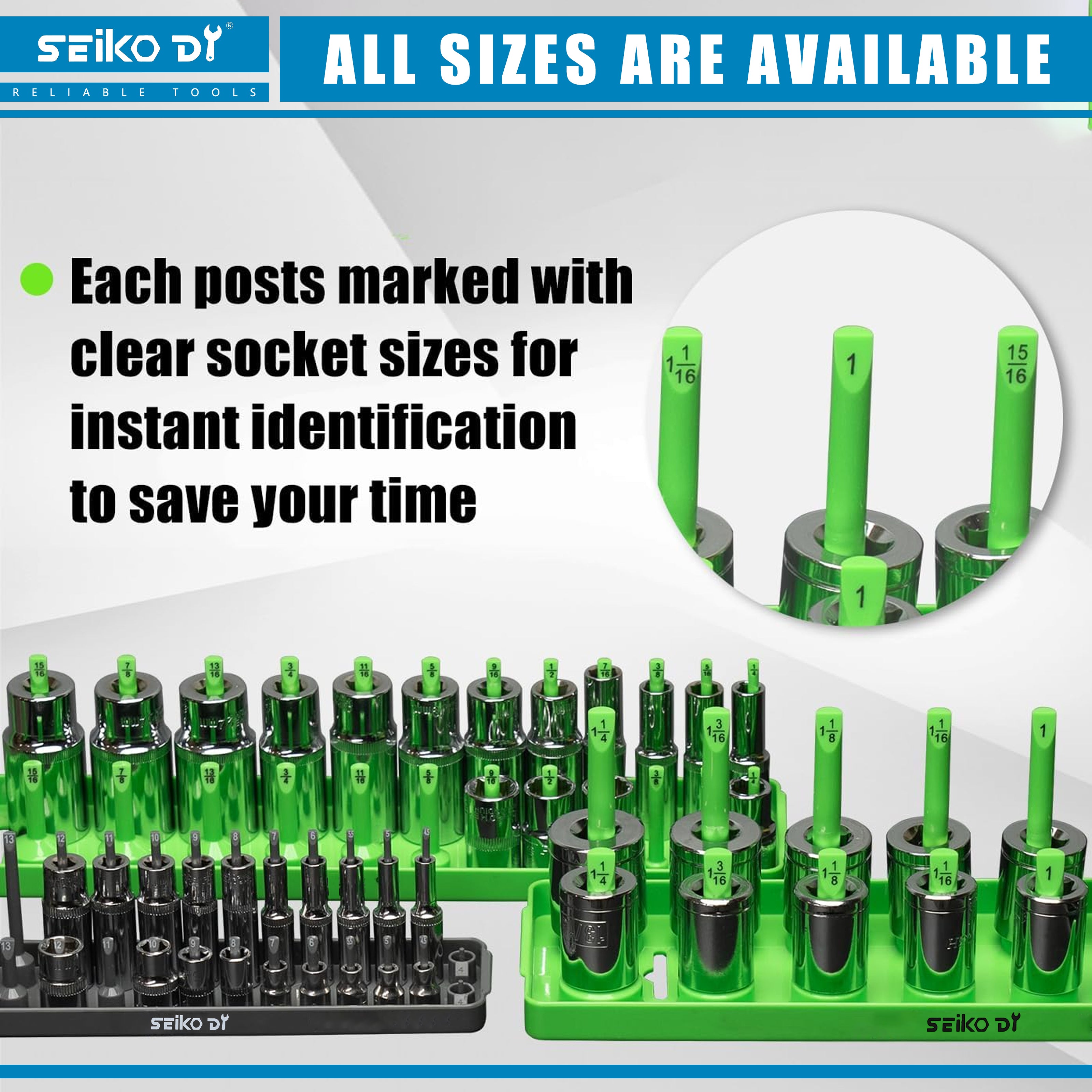 8-Piece Socket Storage Rack, Compatible With Multiple Socket Sizes, Ideal For Organizing Tools In Warehouses And Tool Rooms