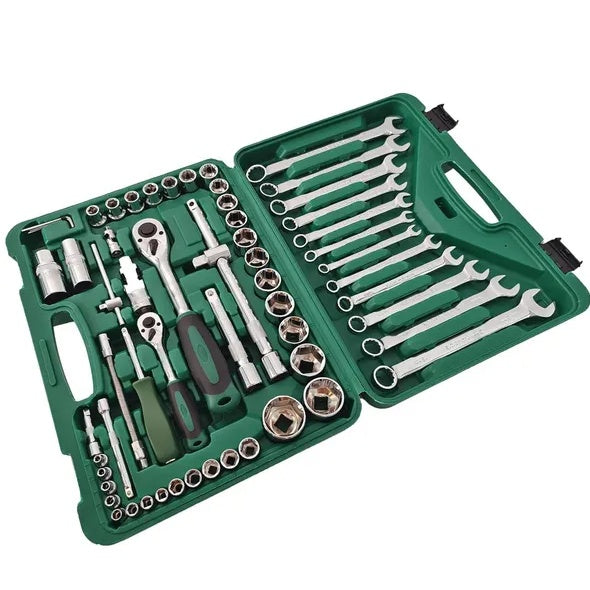61-Piece Mechanics Tool Set, Socket Tool Set - Including Ratchet Set Metric Drive Socket Wrenches Set