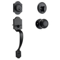 Front Door Handle And Deadbolt Set, Matte Black Front Door Lock Set With Interior Knob,  Adjustable Hole Spacing Single Cylinder Handleset, For Right And Left Handed Entrance And Front Door