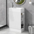 18.6 Bathroom Vanity With Sink, Bathroom Vanity Cabinet With Two-tier Shelf, Left Or Right Orientation, White